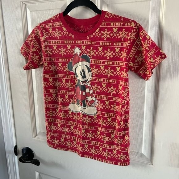 Disney Store Mickey Mouse Christmas T-Shirt, Sz 7/8 - Picture 8 of 14